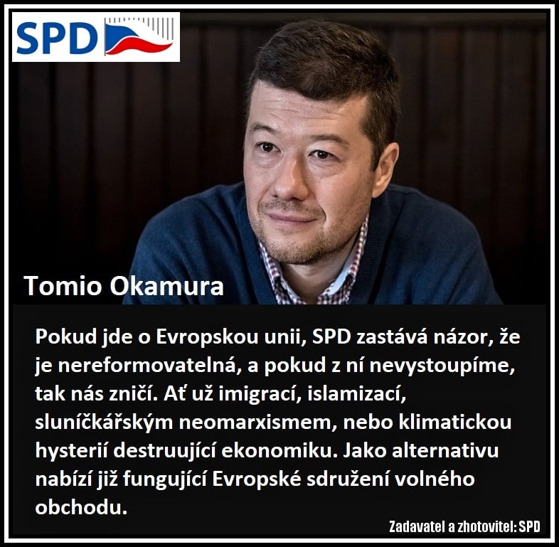 EU nepomáhá, ale škodí. Čím dříve z ní odejdeme, tím lépe. Musíme obnovit náš samostatný a soběstačný stát! Česká republika na 1. místě!