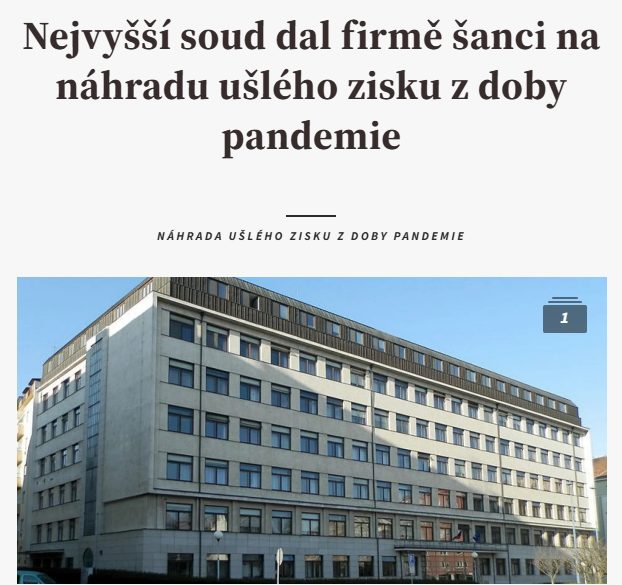 Nejvyšší soud dal firmě šanci na náhradu ušlého zisku z doby pandemie