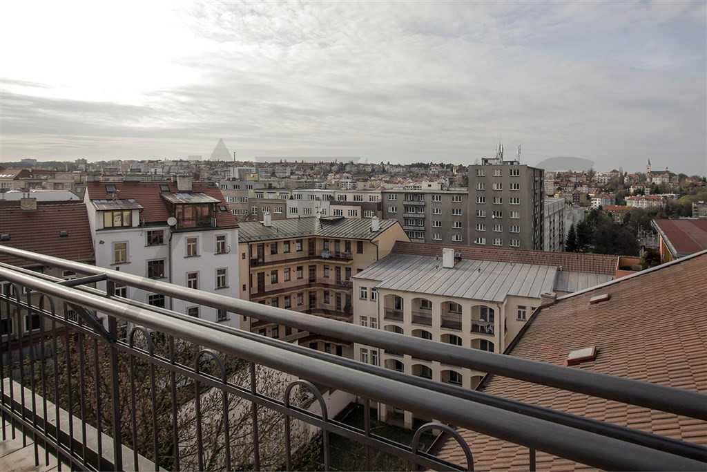 View of Prague - For Rent: Unfurnished 3-bedroom Duplex Apartment, 138,07sqm, Za Strahovem, Praha 6 - Břevnov