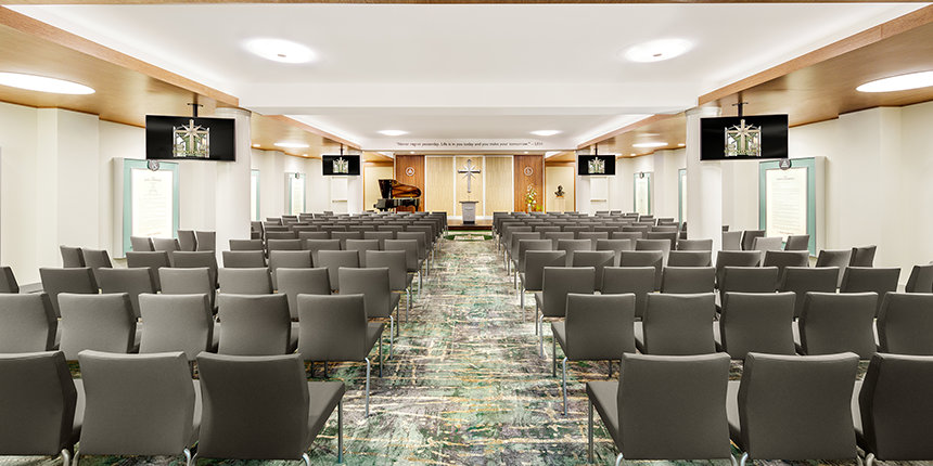 Kaple v nové budově Scientologické církve Ohio ve městě Columbus